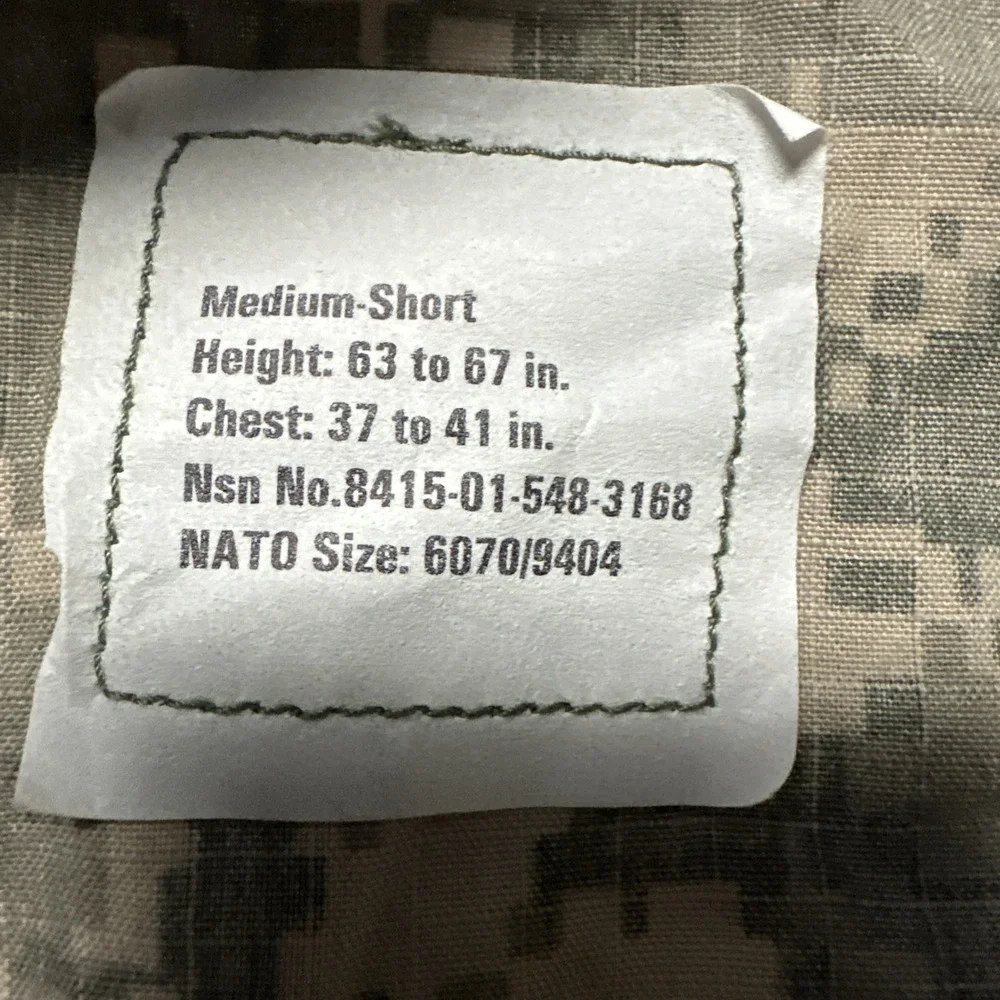 NWT US Army ACU Jacket Medium‎ Short Digital Camo Combat Uniform Coat Military
